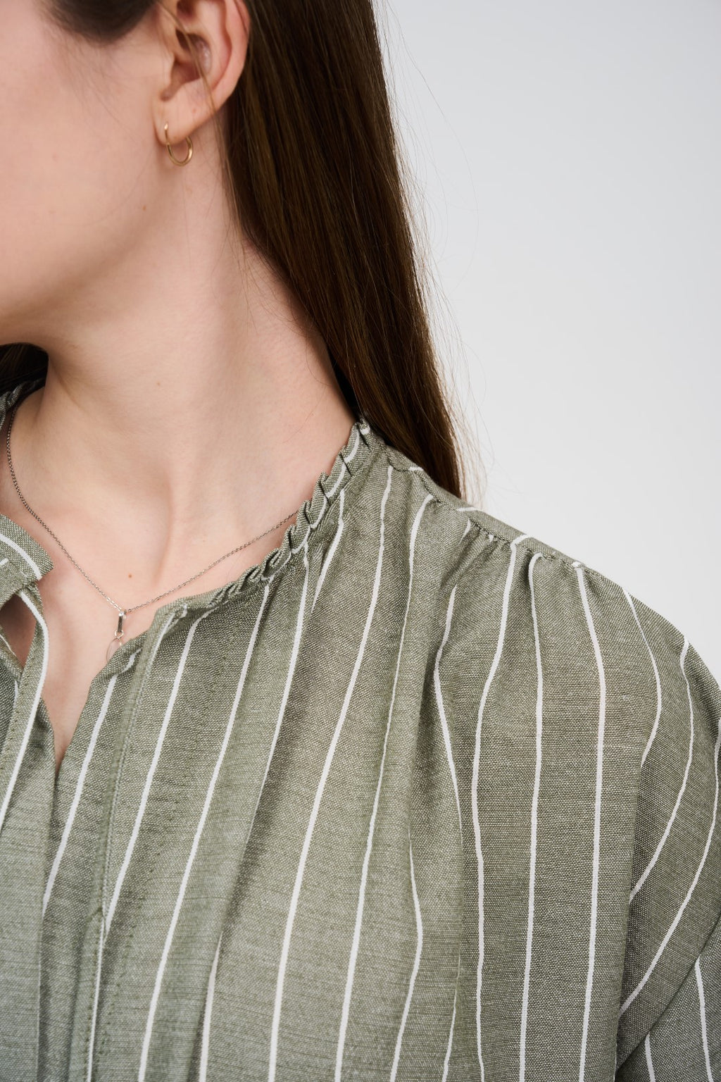 فستان/عباية كتان ماكسي مخطط