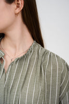 فستان/عباية كتان ماكسي مخطط