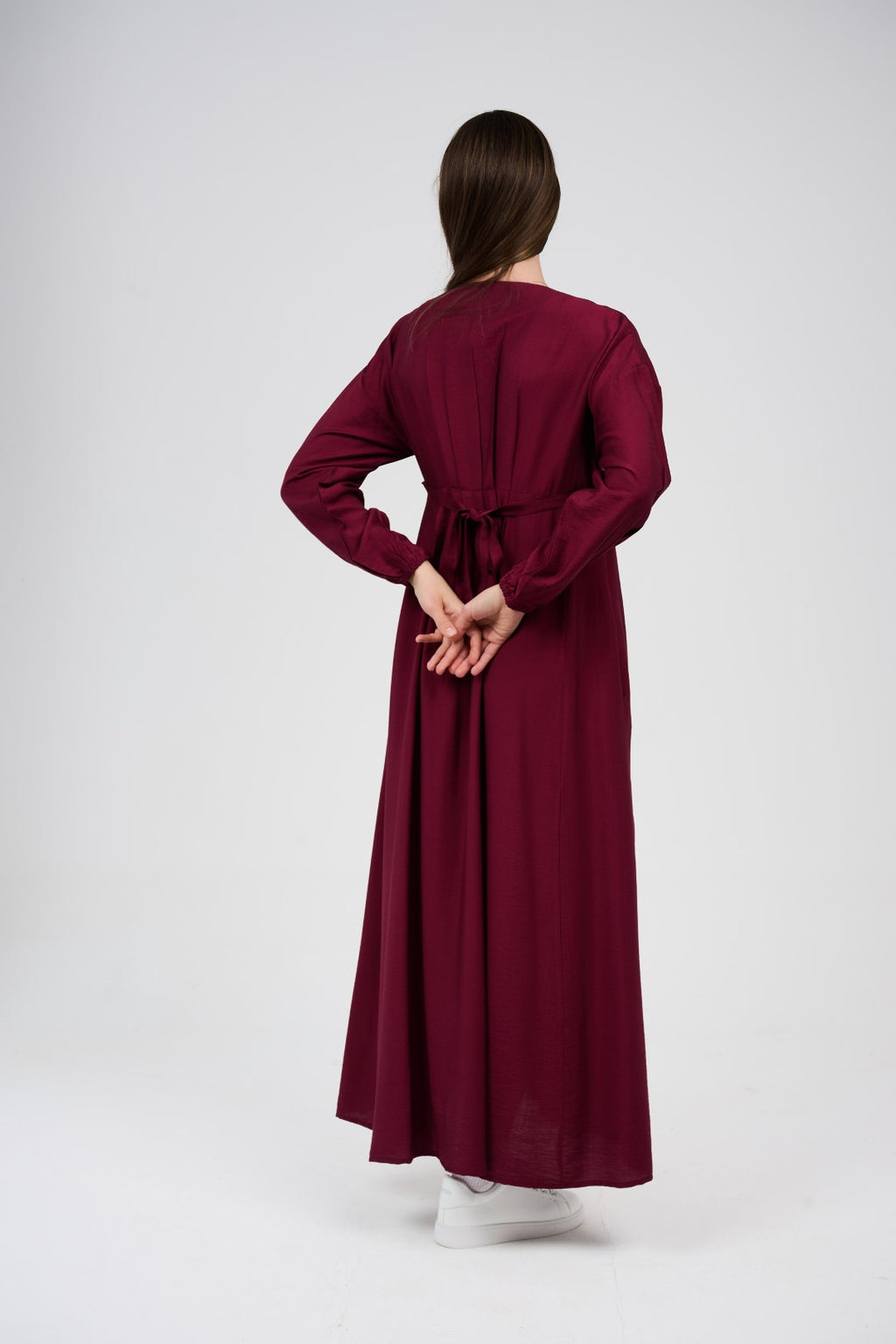 Women’s Button-Front Maxi Dress with V-Neck