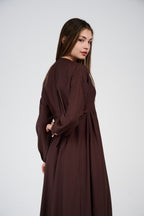 Women’s Button-Front Maxi Dress with V-Neck