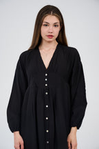 Women’s Button-Front Maxi Dress with V-Neck