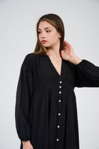 Women’s Button-Front Maxi Dress with V-Neck