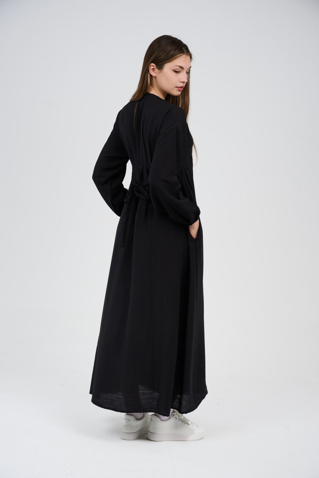 Women’s Button-Front Maxi Dress with V-Neck