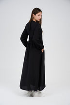 Women’s Button-Front Maxi Dress with V-Neck
