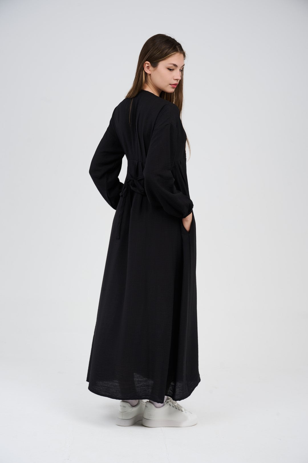 Women’s Button-Front Maxi Dress with V-Neck