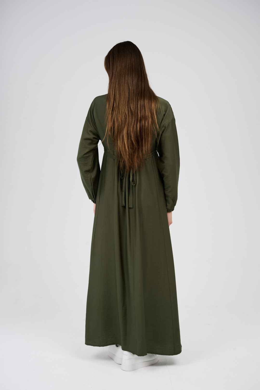 Women’s Button-Front Maxi Dress with V-Neck