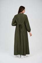 Women’s Button-Front Maxi Dress with V-Neck