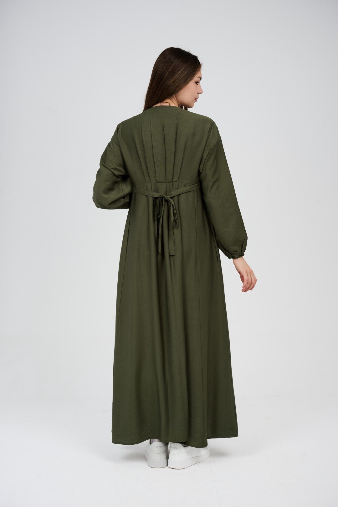 Women’s Button-Front Maxi Dress with V-Neck