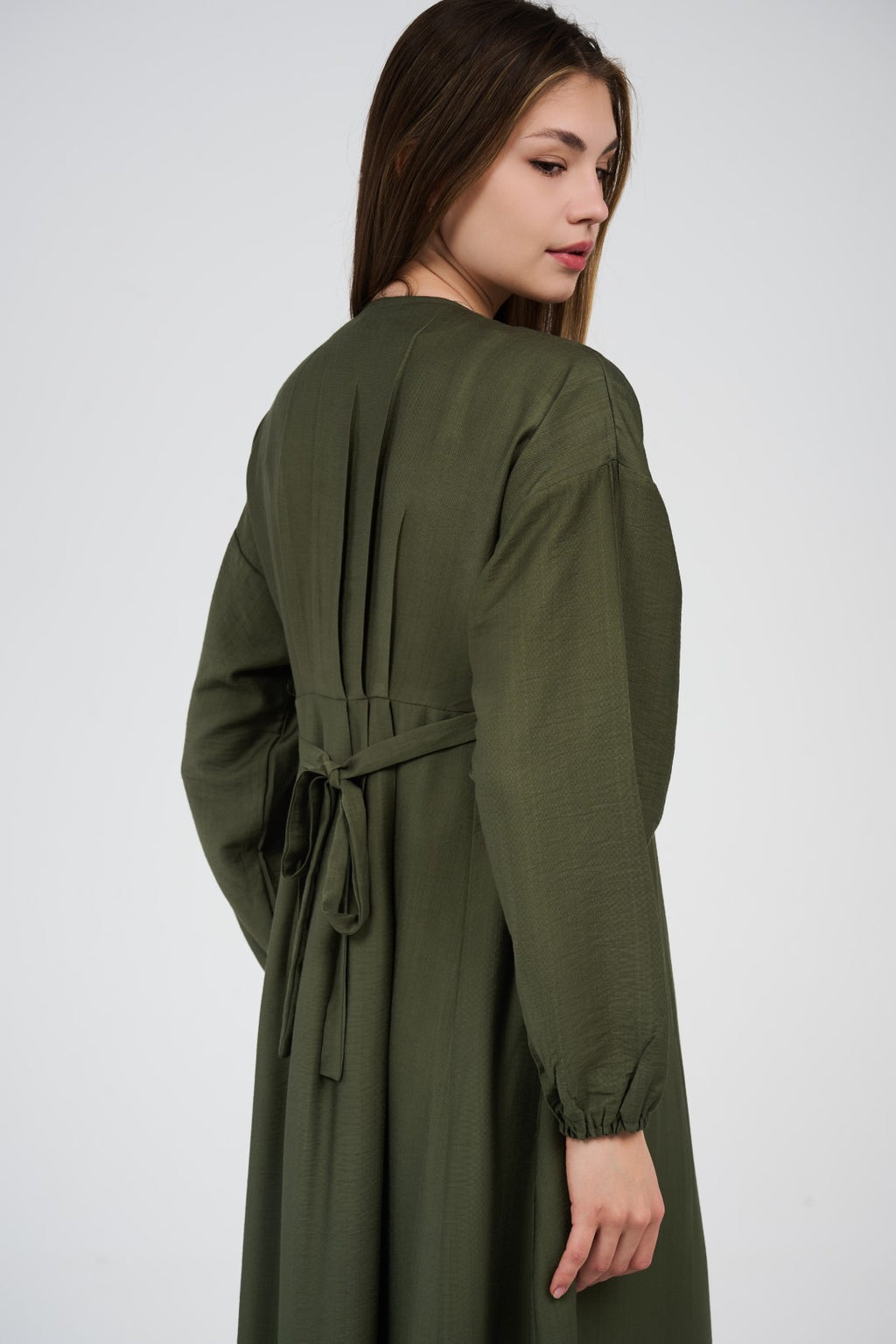 Women’s Button-Front Maxi Dress with V-Neck