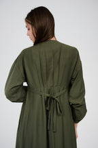 Women’s Button-Front Maxi Dress with V-Neck