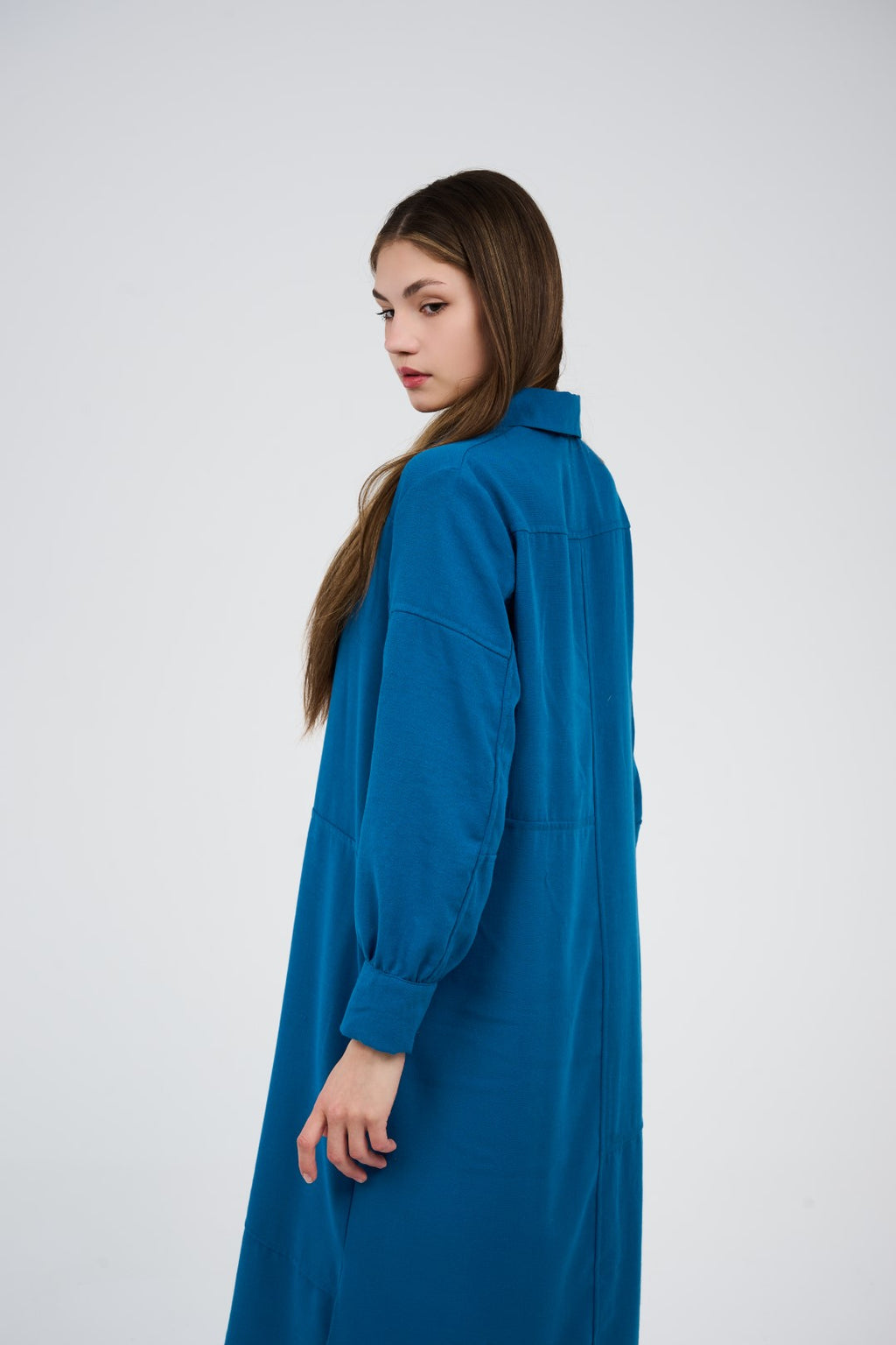 Women’s Long Button-Front Shirt Dress