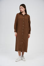 Women’s Long Button-Front Shirt Dress