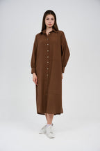 Women’s Long Button-Front Shirt Dress