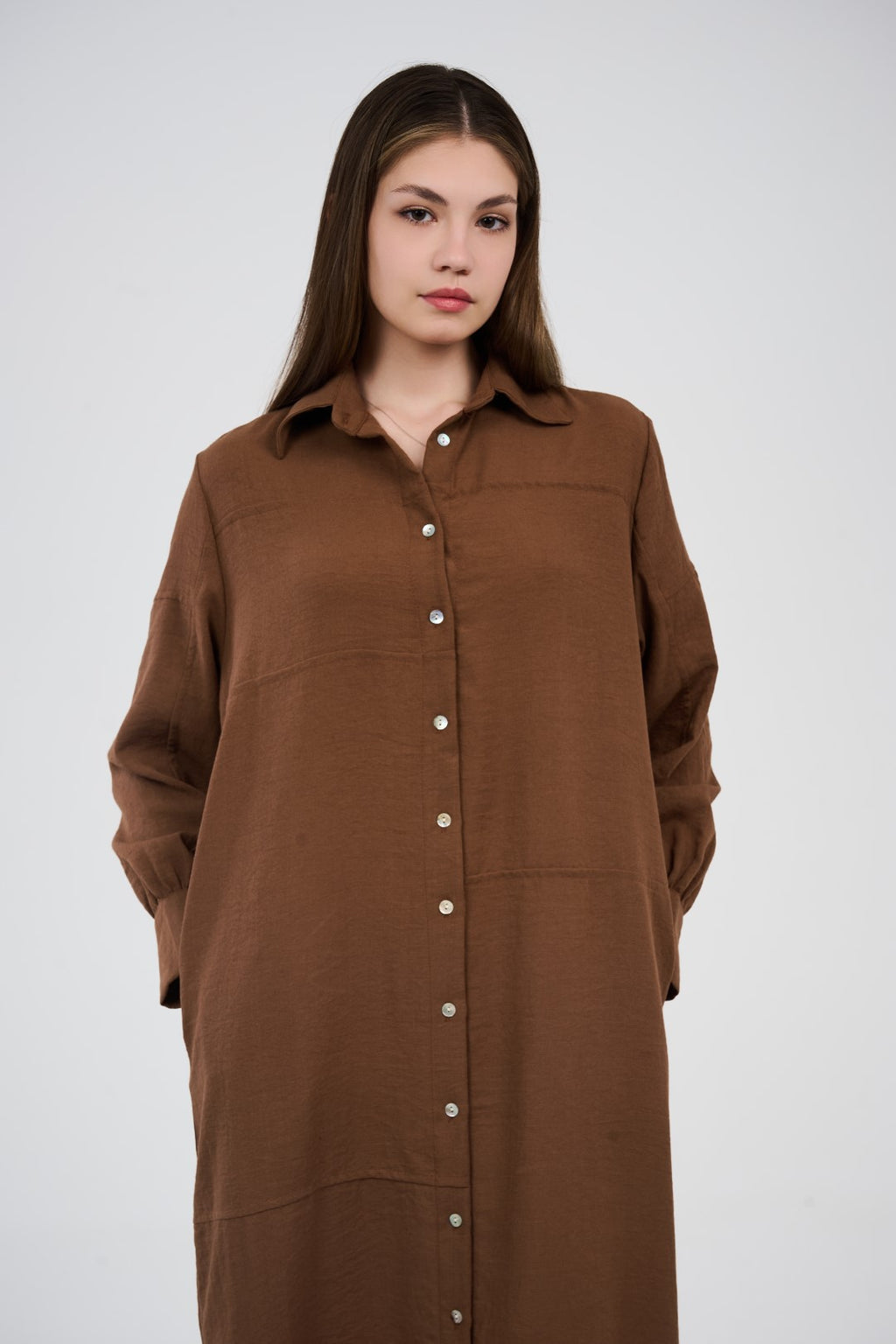 Women’s Long Button-Front Shirt Dress