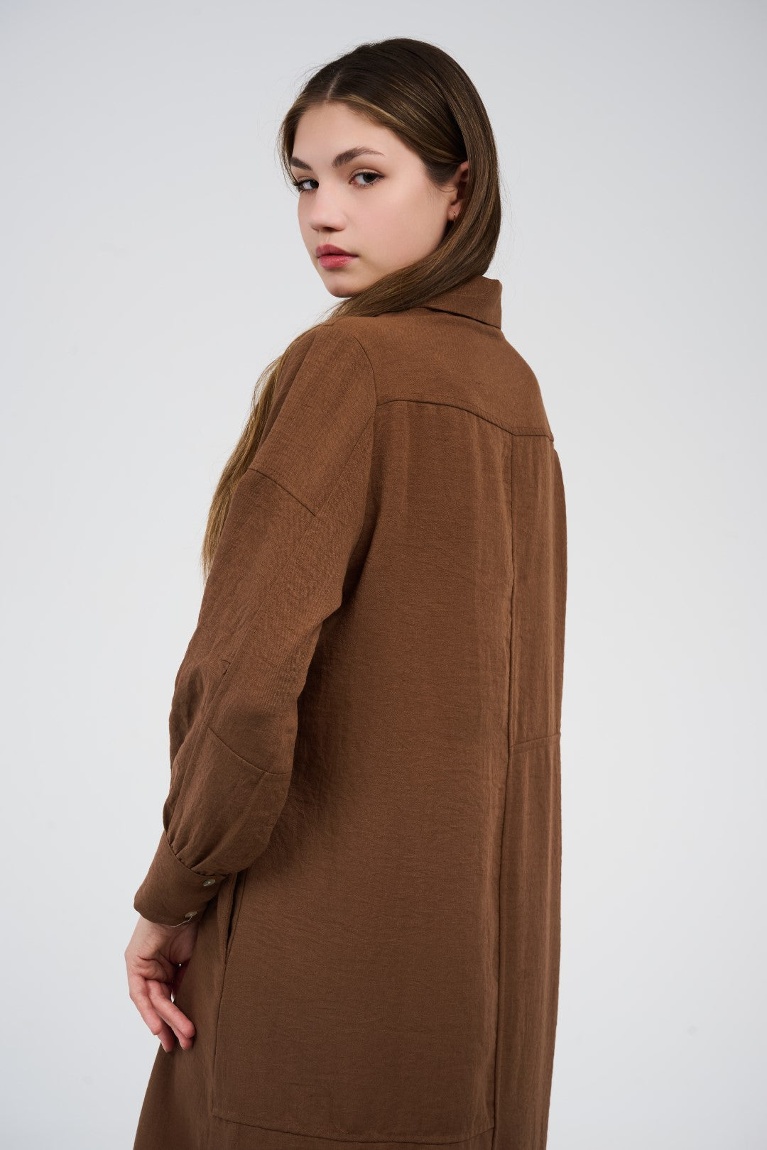 Women’s Long Button-Front Shirt Dress