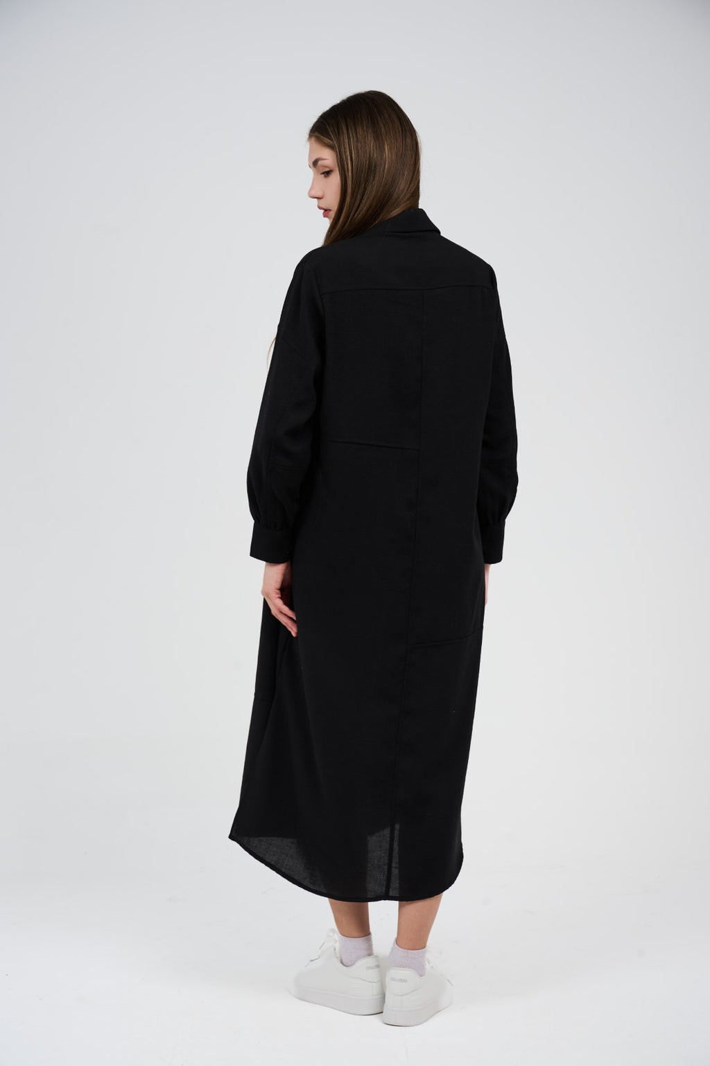Women’s Long Button-Front Shirt Dress