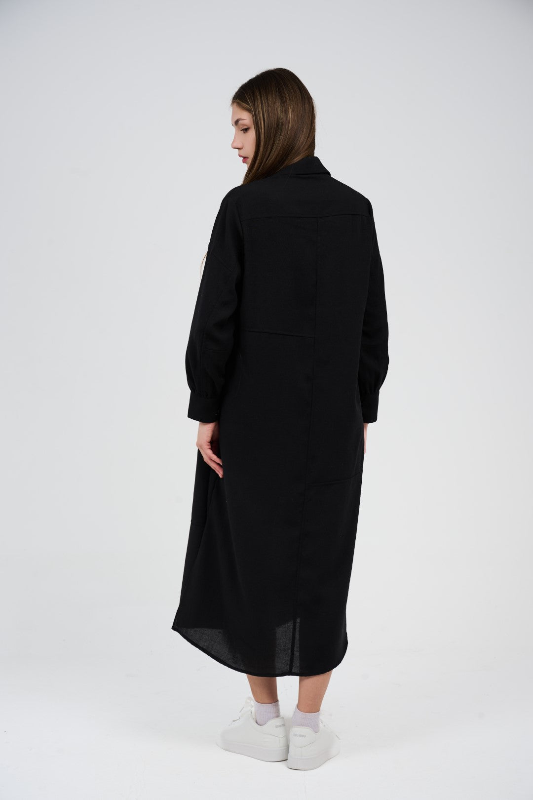 Women’s Long Button-Front Shirt Dress