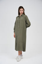 Women’s Long Button-Front Shirt Dress