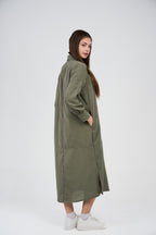Women’s Long Button-Front Shirt Dress