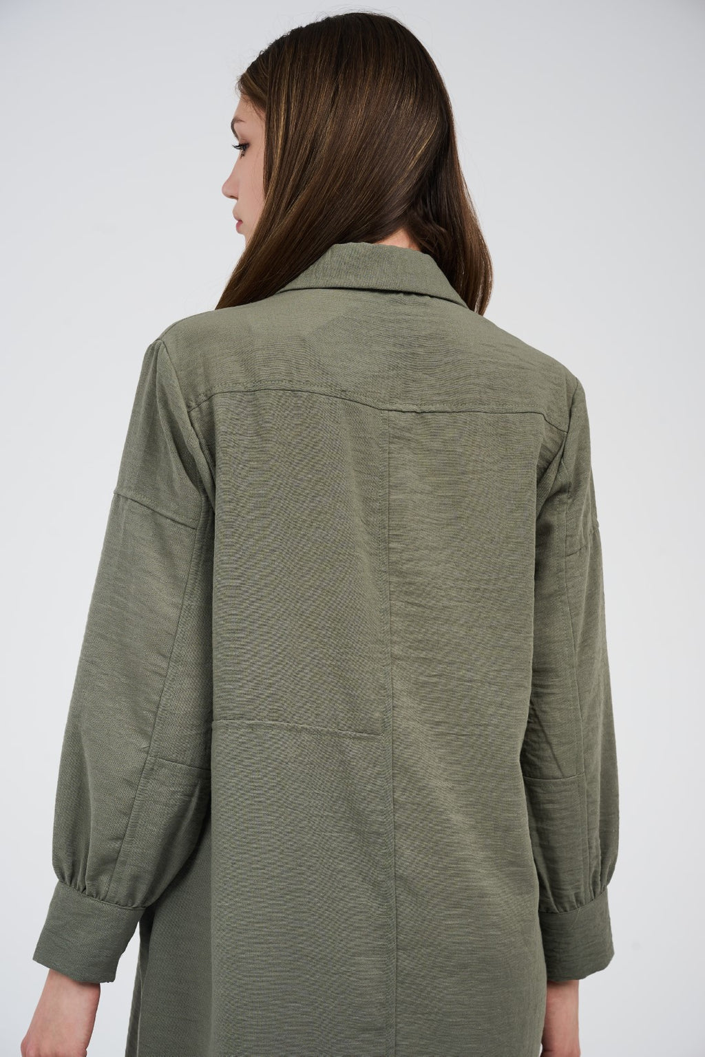 Women’s Long Button-Front Shirt Dress