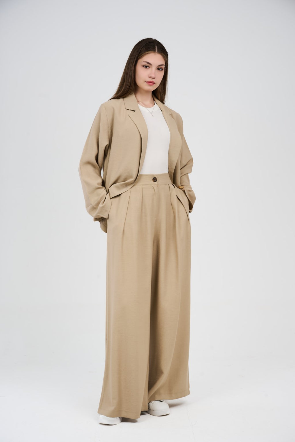 Relaxed Suit – Blazer & Wide-Leg Pants Set