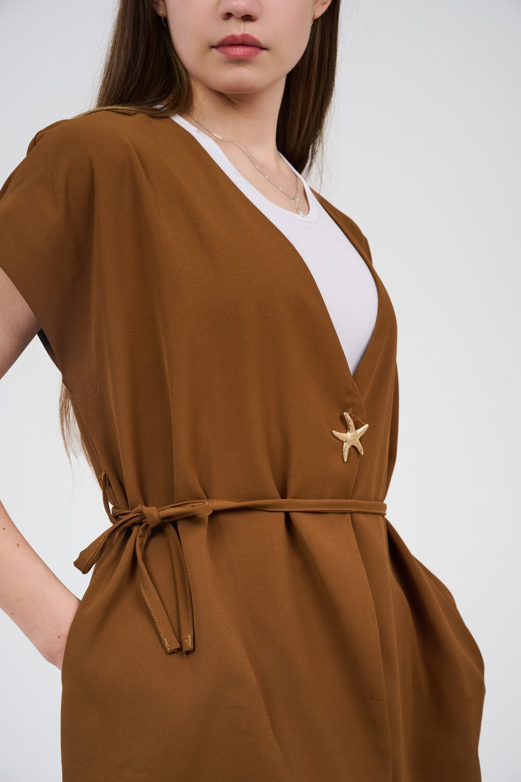 Two-Piece Wrap Top & Wide-Leg Pants Set