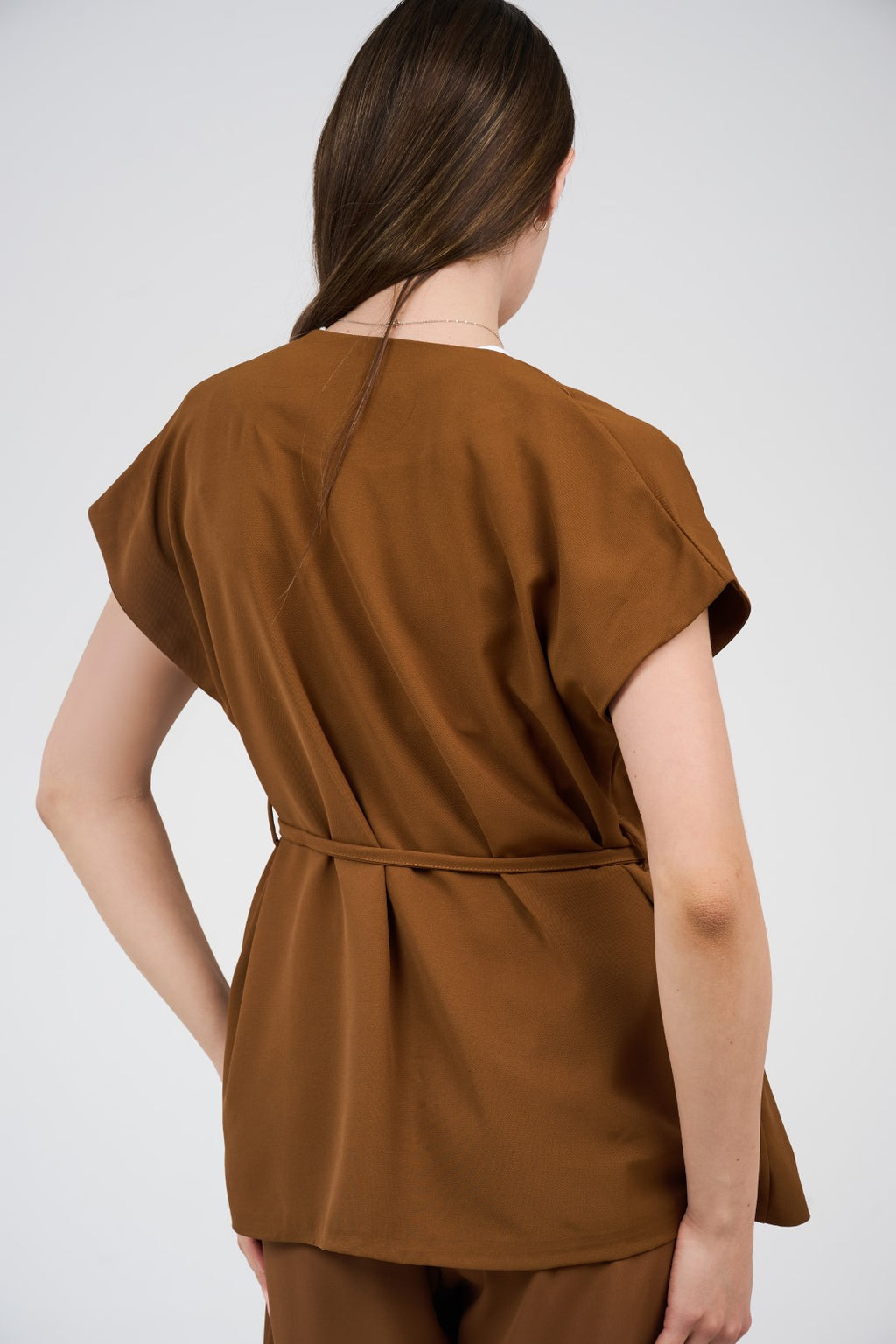 Two-Piece Wrap Top & Wide-Leg Pants Set