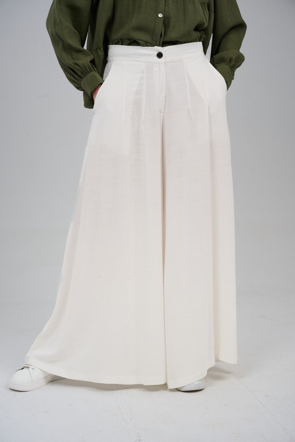 Linen Wide Leg Palazzo Pants
