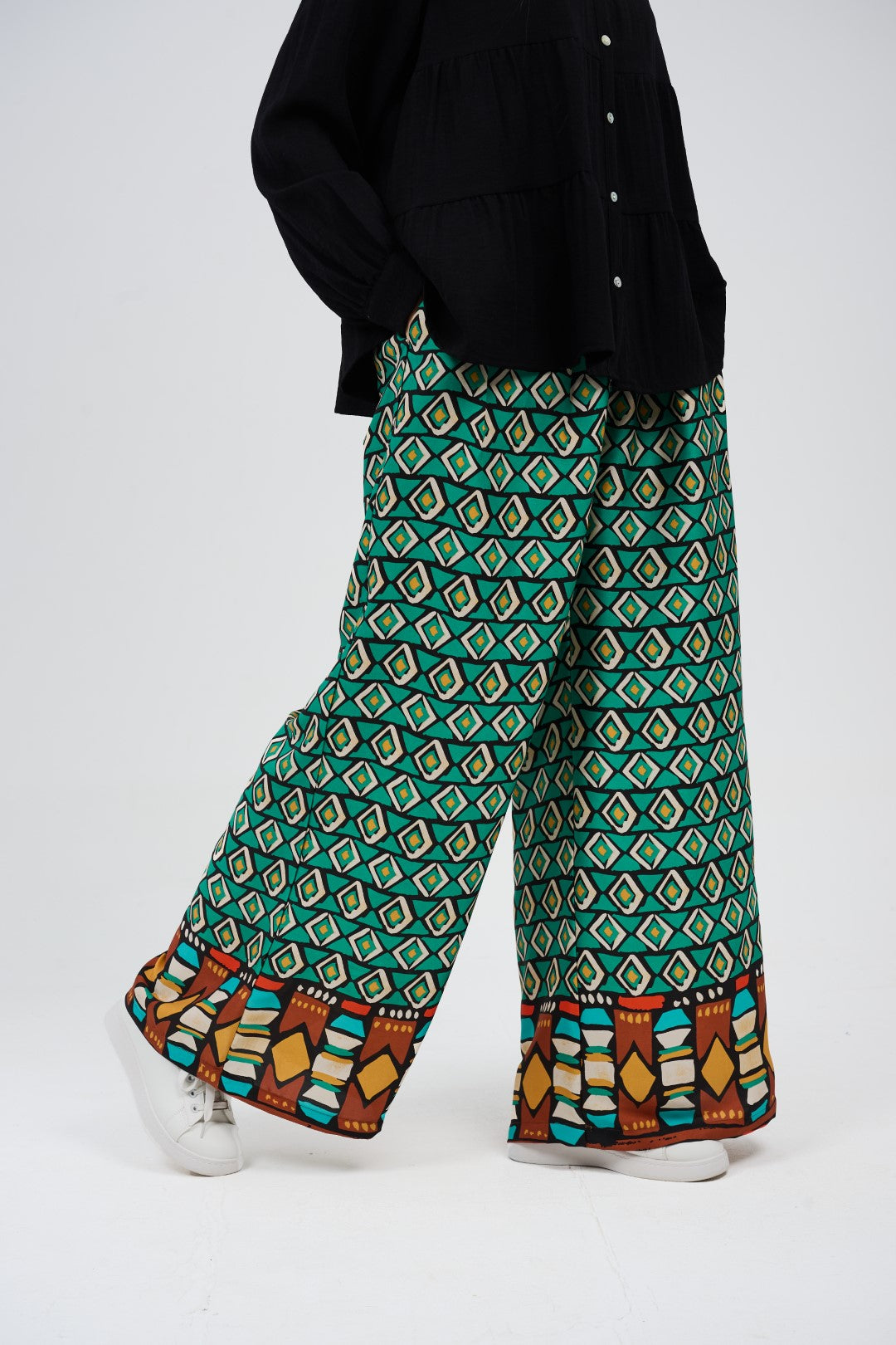 Printed Wide-Leg Palazzo Pants