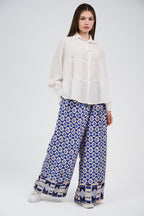 Printed Wide-Leg Palazzo Pants