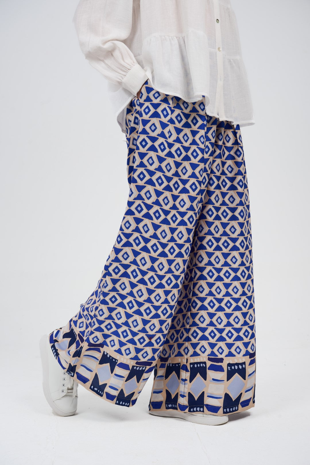 Printed Wide-Leg Palazzo Pants