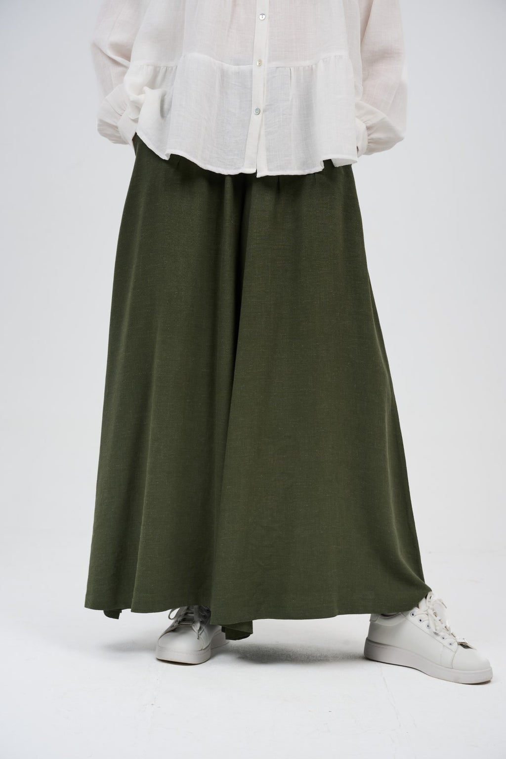 Linen Wide Leg Palazzo Pants