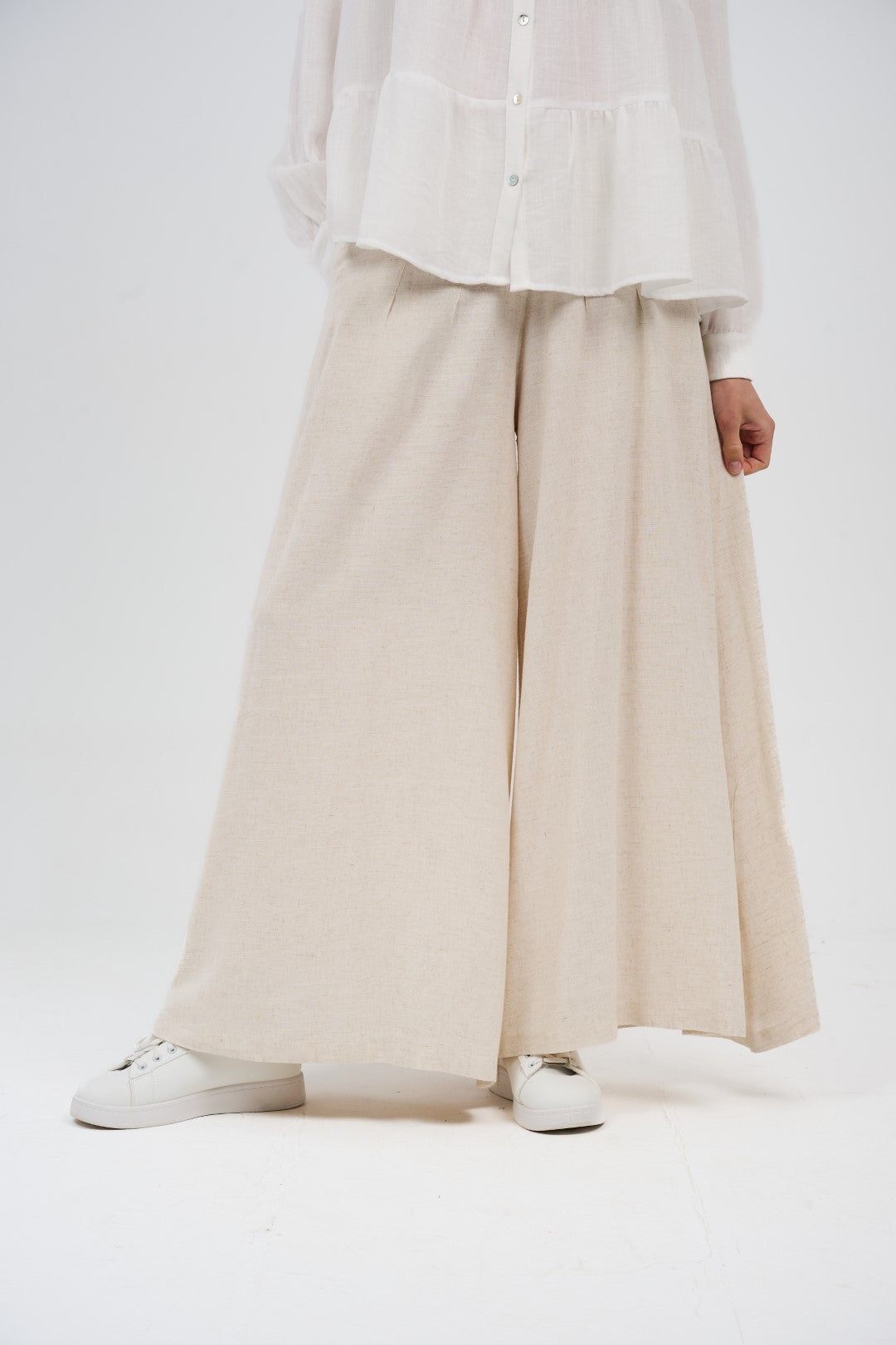 Linen Wide Leg Palazzo Pants