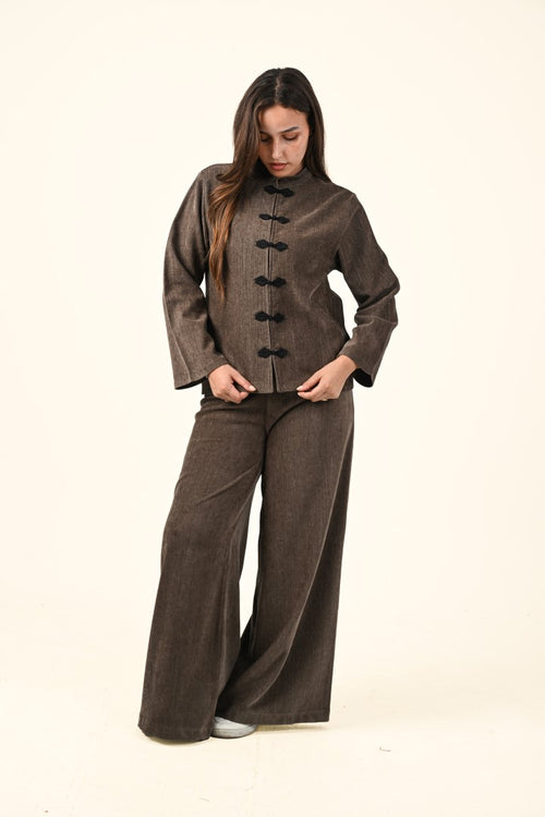 2-Piece Oriental Button Co-ord Set