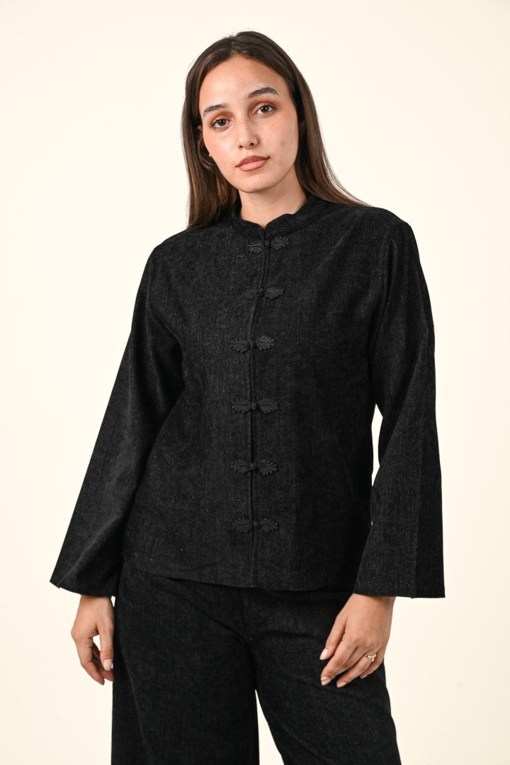 2-Piece Oriental Button Co-ord Set
