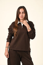Polo Collar Sweatshirt