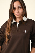 Polo Collar Sweatshirt