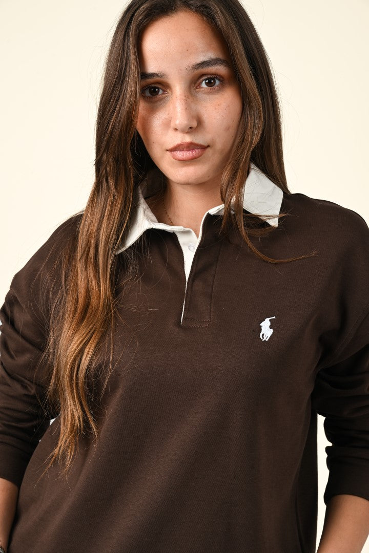 Polo Collar Sweatshirt
