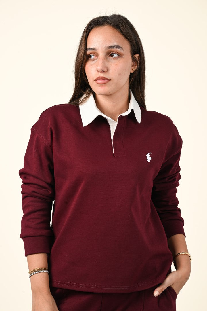 Polo Collar Sweatshirt