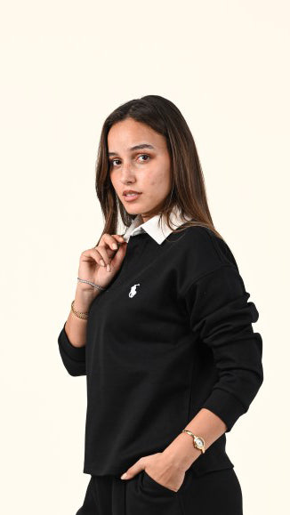 Polo Collar Sweatshirt