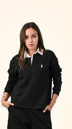 Polo Collar Sweatshirt