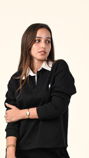 Polo Collar Sweatshirt
