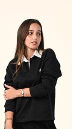 Polo Collar Sweatshirt