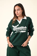 Varsity Style Polo Collar Sweatshirt