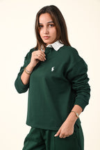 Polo Collar Sweatshirt