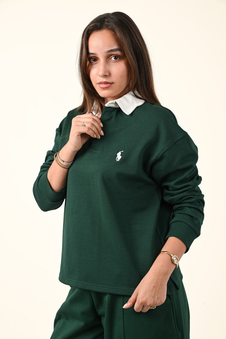 Polo Collar Sweatshirt