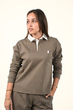 Polo Collar Sweatshirt