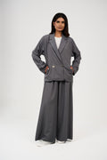 Tow-Piece Suit Set:  Blazer  & Wide-Leg Pants