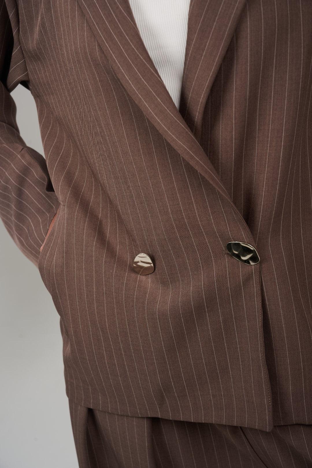 Tow-Piece Suit Set:  Blazer  & Wide-Leg Pants