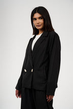 Tow-Piece Suit Set:  Blazer  & Wide-Leg Pants